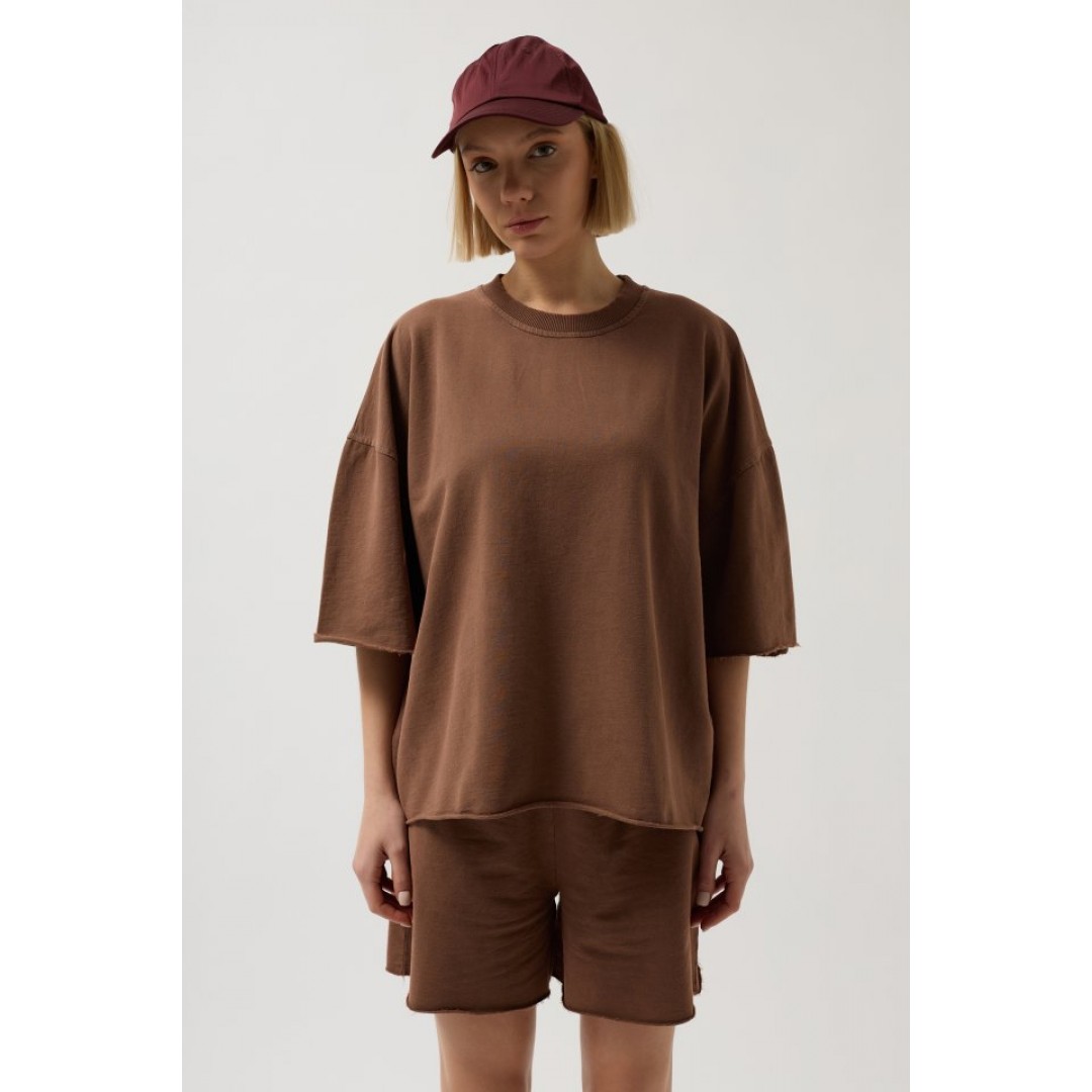 Oversize Lazer Kesim Bisiklet Yaka T-Shirt 146765 Oversize Lazer Kesim Bisiklet Yaka T-Shirt 146765