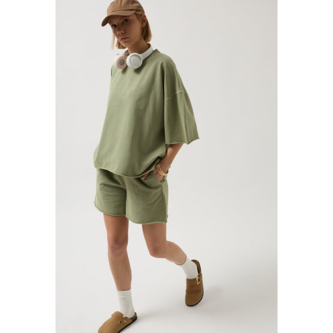 Oversize Lazer Kesim Bisiklet Yaka T-Shirt 146766 Oversize Lazer Kesim Bisiklet Yaka T-Shirt 146766