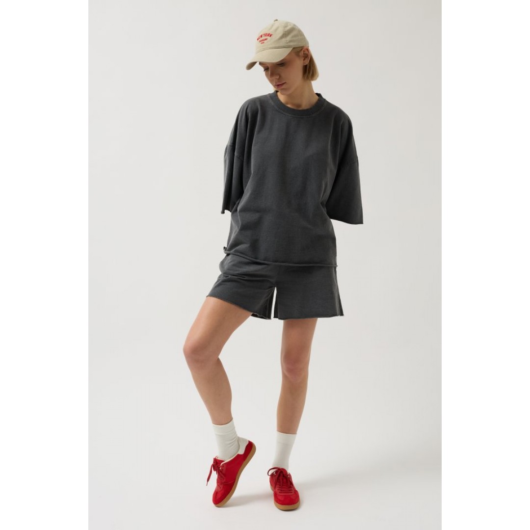 Oversize Lazer Kesim Bisiklet Yaka T-Shirt 146767 Oversize Lazer Kesim Bisiklet Yaka T-Shirt 146767