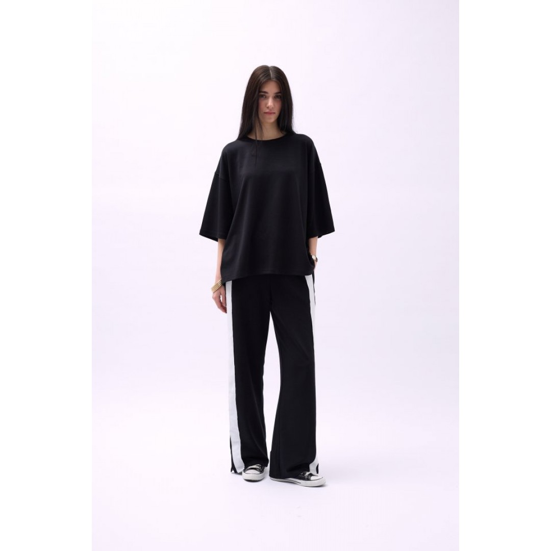 Bisiklet Yaka Oversize T-Shirt 146773