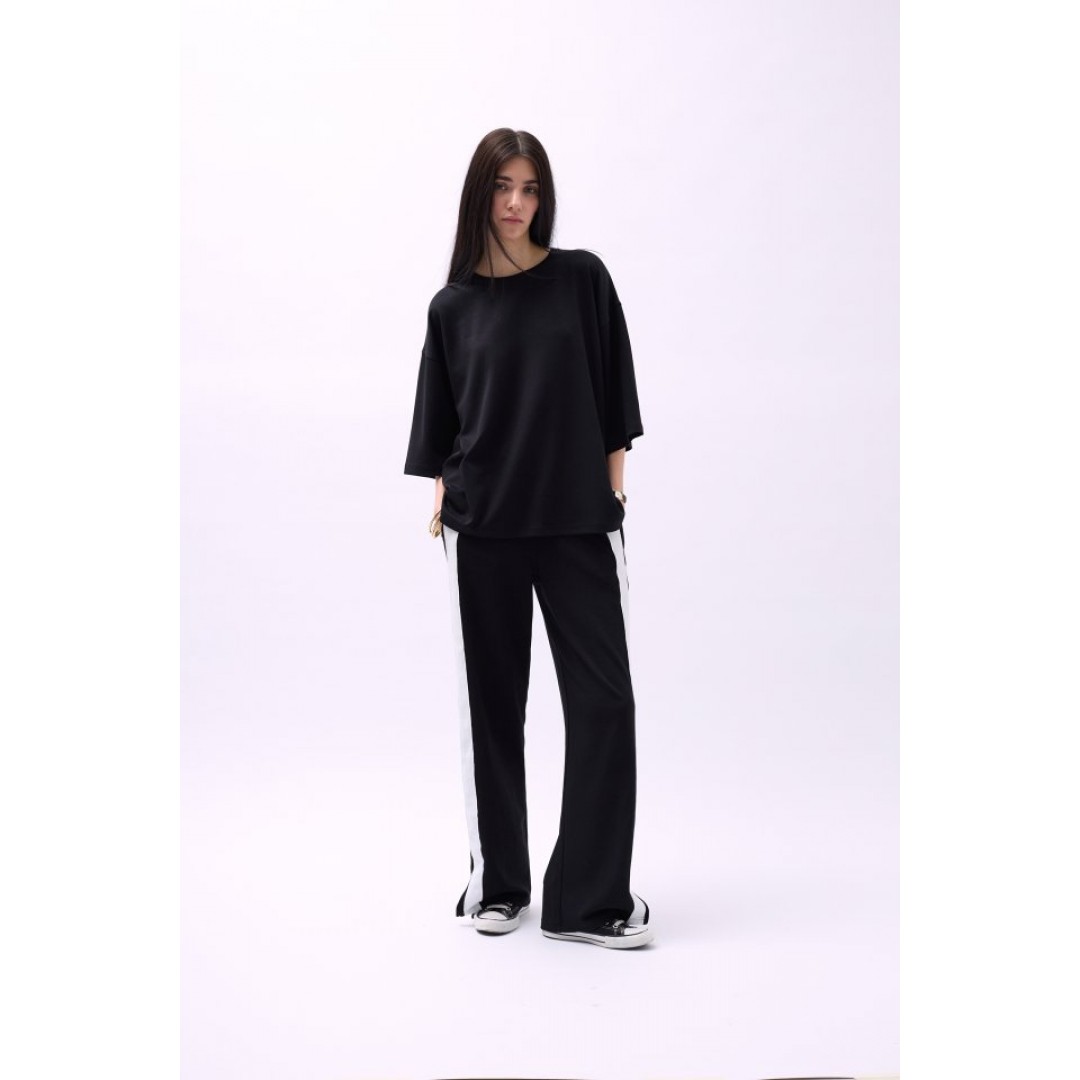 Bisiklet Yaka Oversize T-Shirt 146773
