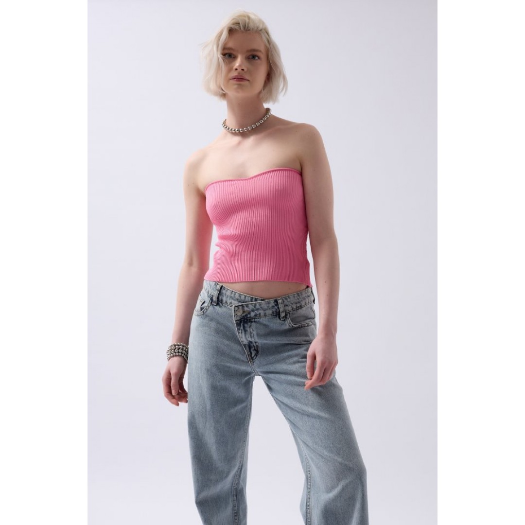 Straplez Dokulu Crop 146815 Straplez Dokulu Crop 146815