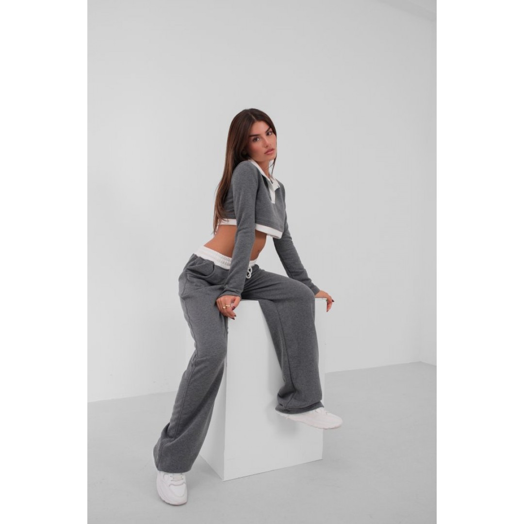 Polo Yaka Garnili Crop Sweatshirt 146826 Polo Yaka Garnili Crop Sweatshirt 146826