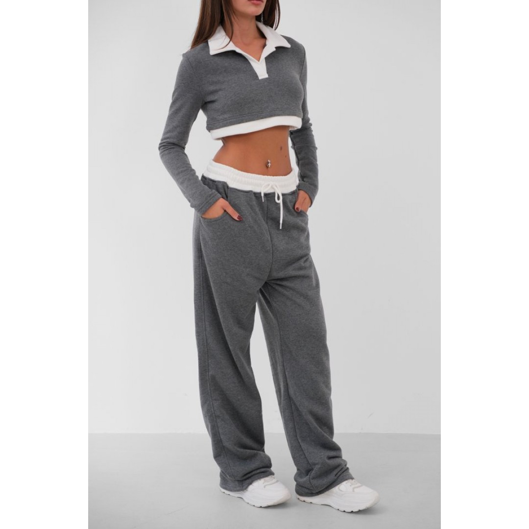 Polo Yaka Garnili Crop Sweatshirt 146826 Polo Yaka Garnili Crop Sweatshirt 146826