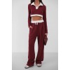 Polo Yaka Garnili Crop Sweatshirt - 146827 Polo Yaka Garnili Crop Sweatshirt - 146827