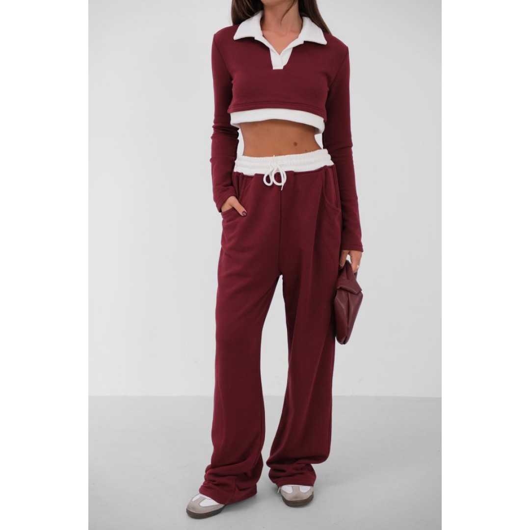 Polo Yaka Garnili Crop Sweatshirt - 146827 Polo Yaka Garnili Crop Sweatshirt - 146827
