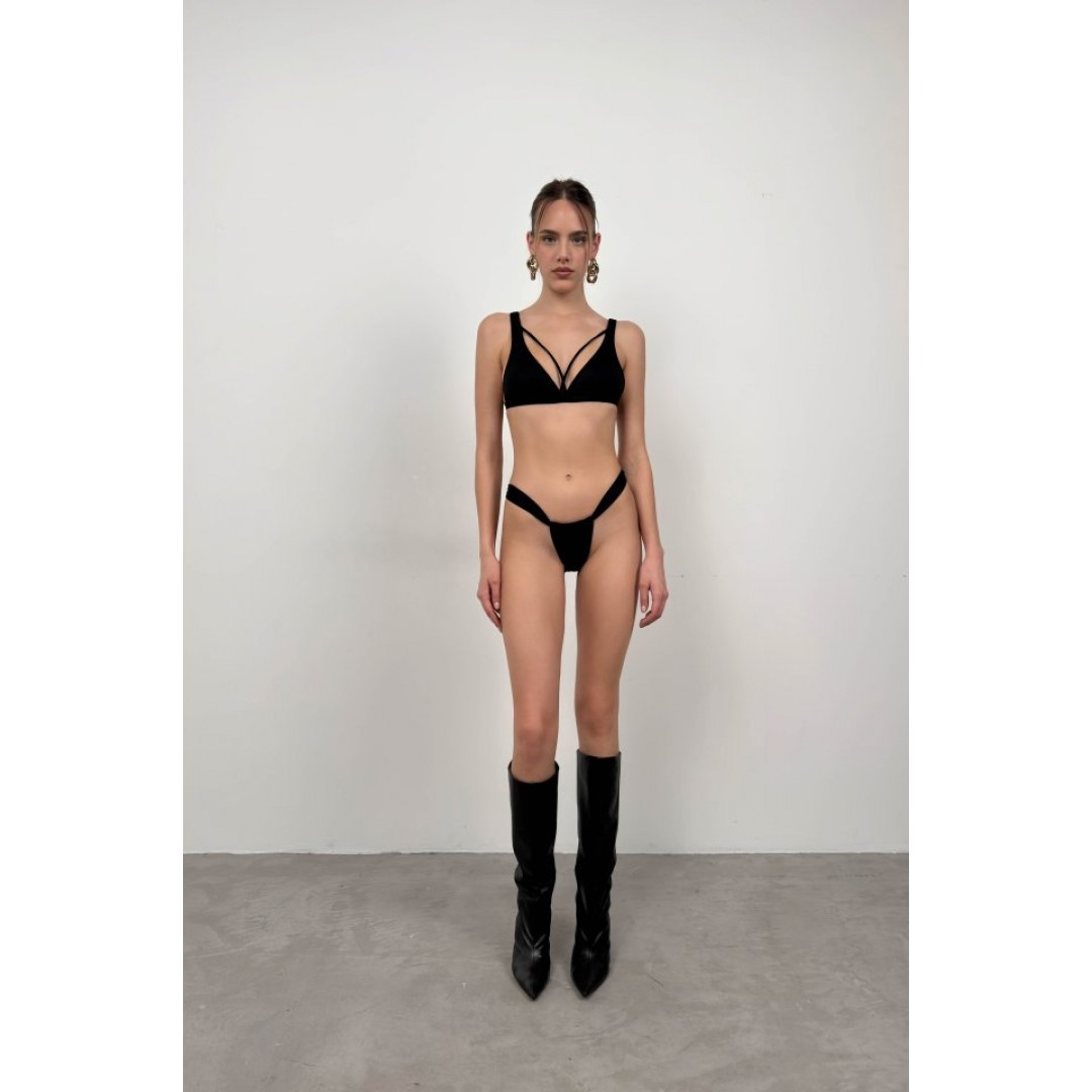 Biye Detay Büzgülü Bikini Takım