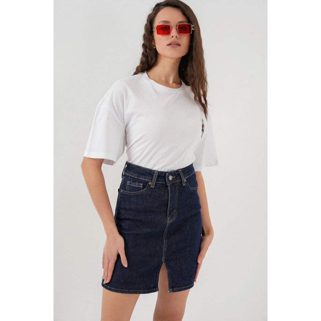 Mini Kot Etek 8037 - Lacivert