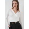 939 Anvelop Yaka Sandy Bluz - Beyaz 148672 939 Anvelop Yaka Sandy Bluz - Beyaz 148672