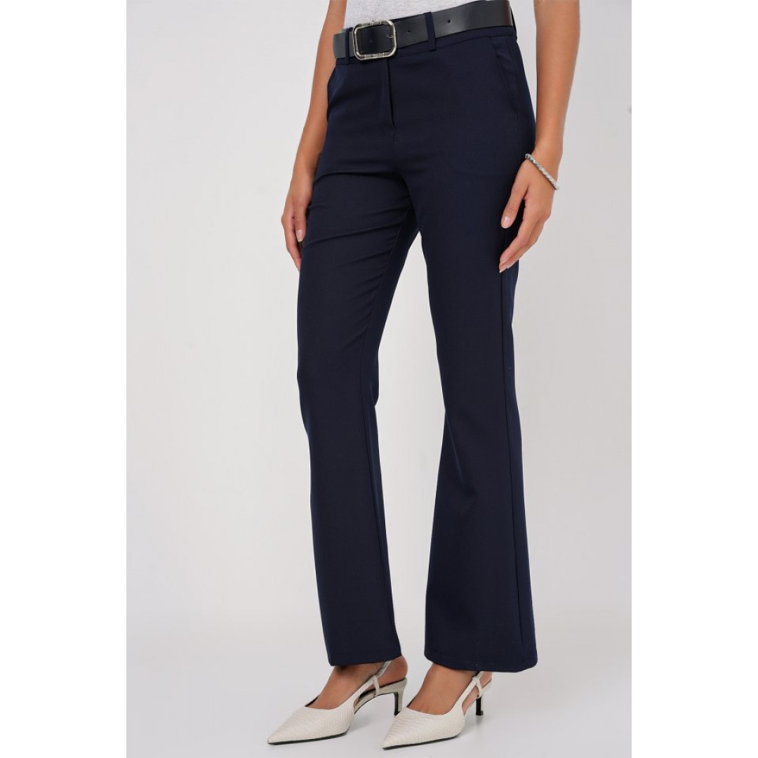 6538 Kemerli İspanyol Paça Pantolon - Lacivert 149002 6538 Kemerli İspanyol Paça Pantolon - Lacivert 149002