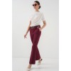 6538 Kemerli İspanyol Paça Pantolon - Bordo 150003 6538 Kemerli İspanyol Paça Pantolon - Bordo 150003