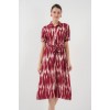 Desenli Kısa Kol Elbise 2532 - Bordo - 150575 Desenli Kısa Kol Elbise 2532 - Bordo - 150575