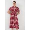 Desenli Kısa Kol Elbise 2532 - Bordo - 150575 Desenli Kısa Kol Elbise 2532 - Bordo - 150575