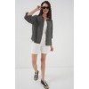 Çizgili Oversize Kısa Kol Gömlek 20296 - Siyah - 150625 Çizgili Oversize Kısa Kol Gömlek 20296 - Siyah - 150625