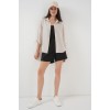 Çizgili Oversize Kısa Kol Gömlek 20296 - Krem - 150627 Çizgili Oversize Kısa Kol Gömlek 20296 - Krem - 150627