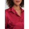 3985 Oversize Saten Gömlek - Bordo 150678