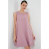 2444 Mini Keten Elbise - Pembe 153750 2444 Mini Keten Elbise - Pembe 153750