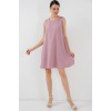 2444 Mini Keten Elbise - Pembe 153750 2444 Mini Keten Elbise - Pembe 153750