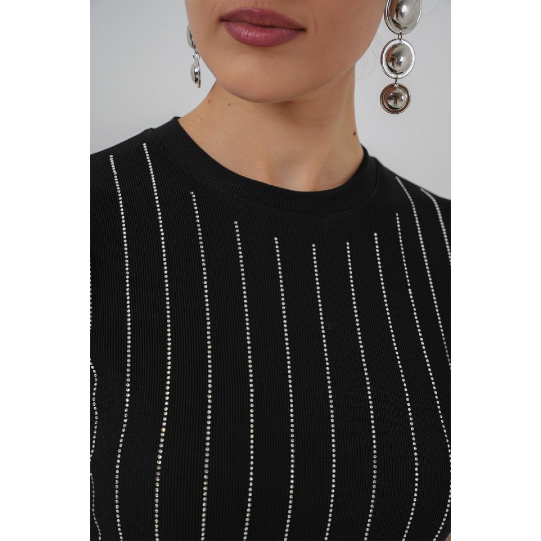 Sıfır Kol Taşlı Bluz 931 - Siyah 153923 Sıfır Kol Taşlı Bluz 931 - Siyah 153923