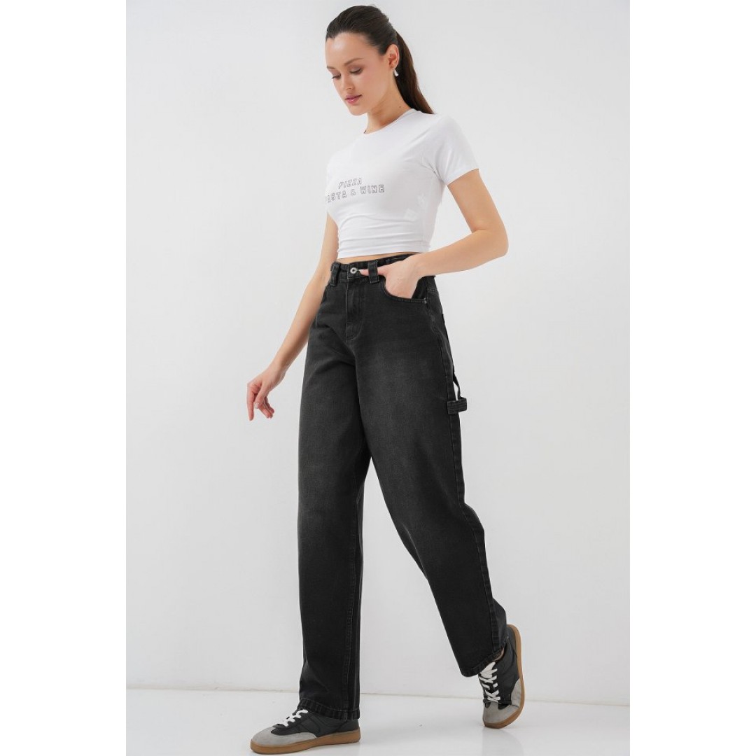 Yüksek Bel Kot Pantolon 6701 - Siyah 154129 Yüksek Bel Kot Pantolon 6701 - Siyah 154129