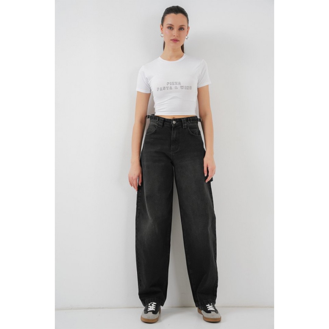 Yüksek Bel Kot Pantolon 6701 - Siyah 154129 Yüksek Bel Kot Pantolon 6701 - Siyah 154129