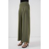 Geniş Paça Pileli Pantolon 6718 - Haki 154134