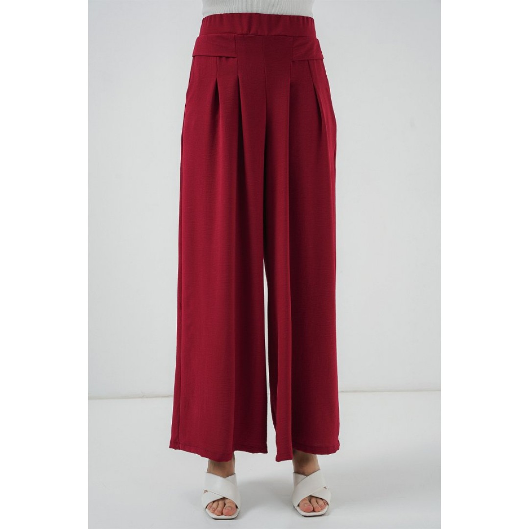 Geniş Paça Pileli Pantolon 6718 - Kırmızı 154135 Geniş Paça Pileli Pantolon 6718 - Kırmızı 154135