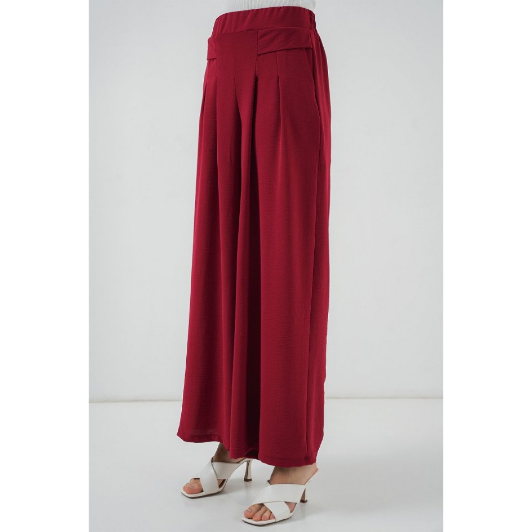 Geniş Paça Pileli Pantolon 6718 - Kırmızı 154135 Geniş Paça Pileli Pantolon 6718 - Kırmızı 154135