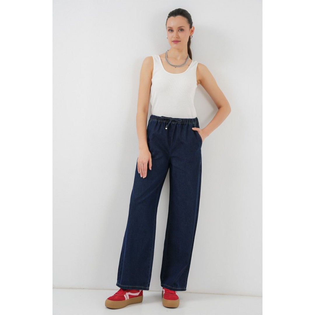 Geniş Paça Kot Pantolon 6706 - Lacivert