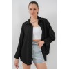 Örme Oversize Gömlek 20264 - Siyah 154746