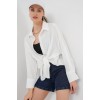 Örme Oversize Gömlek 20264 - Beyaz 154748 Örme Oversize Gömlek 20264 - Beyaz 154748