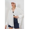 Örme Oversize Gömlek 20264 - Beyaz 154748 Örme Oversize Gömlek 20264 - Beyaz 154748