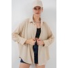 Örme Oversize Gömlek 20264 - Bej 154750 Örme Oversize Gömlek 20264 - Bej 154750