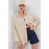 Örme Oversize Gömlek 20264 - Bej 154750 Örme Oversize Gömlek 20264 - Bej 154750