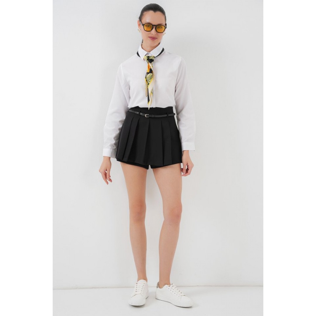 Pileli Mini Şort Etek 5336 - Siyah - 155988 Pileli Mini Şort Etek 5336 - Siyah - 155988