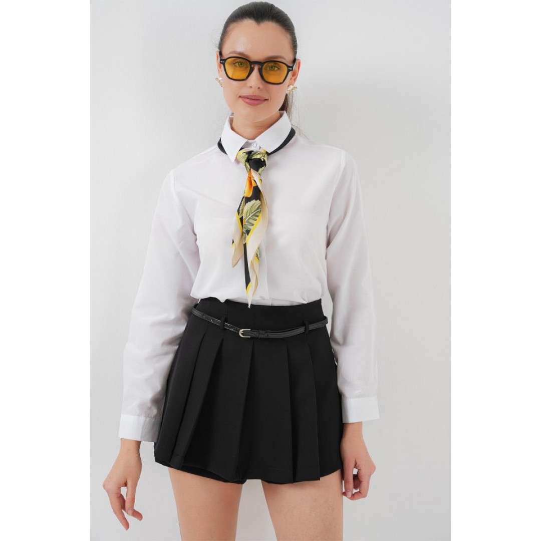 Pileli Mini Şort Etek 5336 - Siyah - 155988 Pileli Mini Şort Etek 5336 - Siyah - 155988