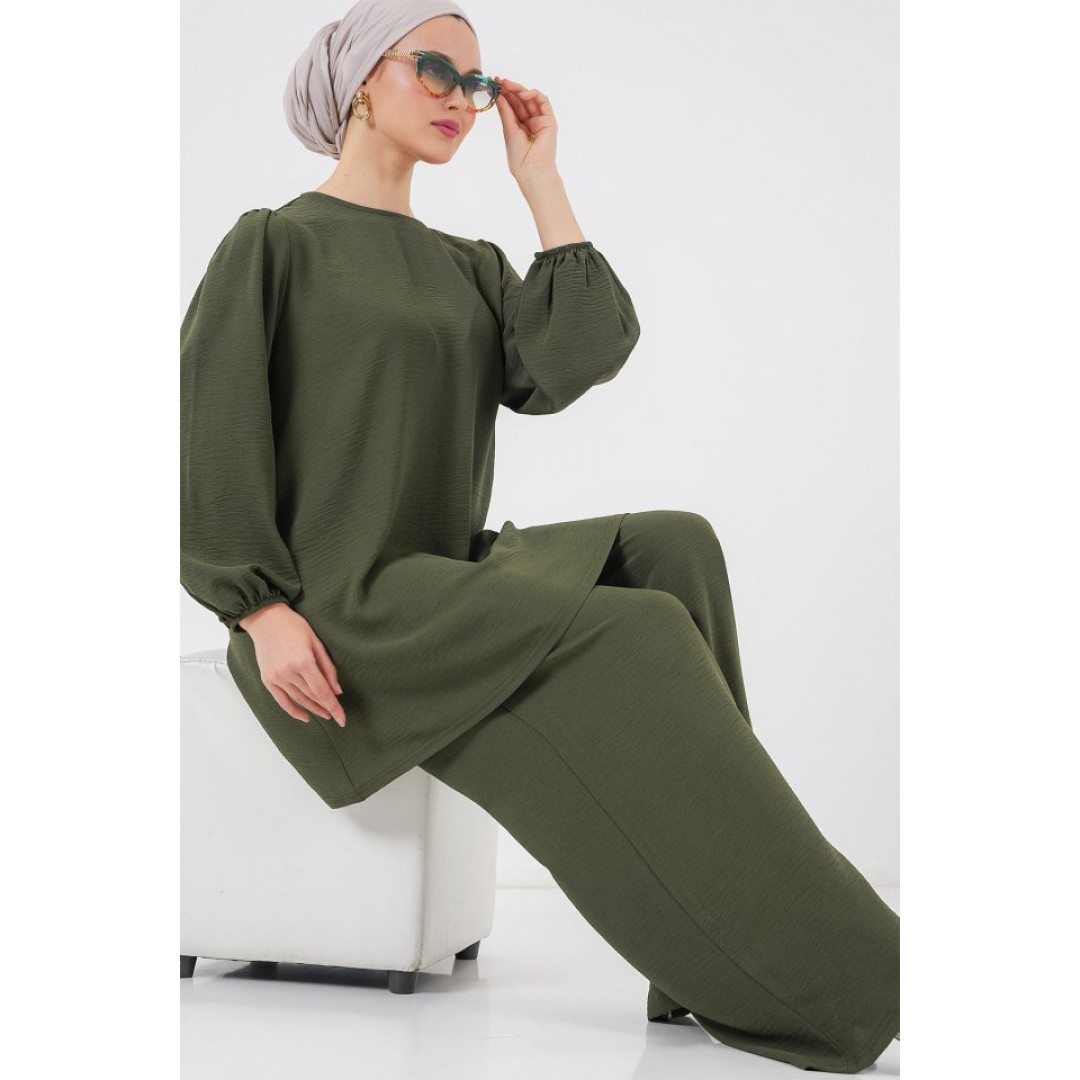 Ayrobin Tunik Pantolon Alt Üst Takım 6712 - Haki 156613 Ayrobin Tunik Pantolon Alt Üst Takım 6712 - Haki 156613