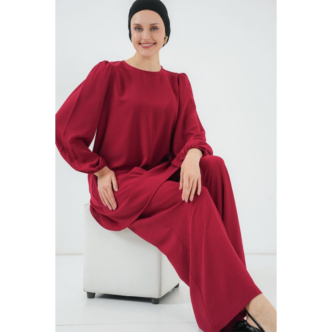 Ayrobin Tunik Pantolon Alt Üst Takım 6712 - Bordo