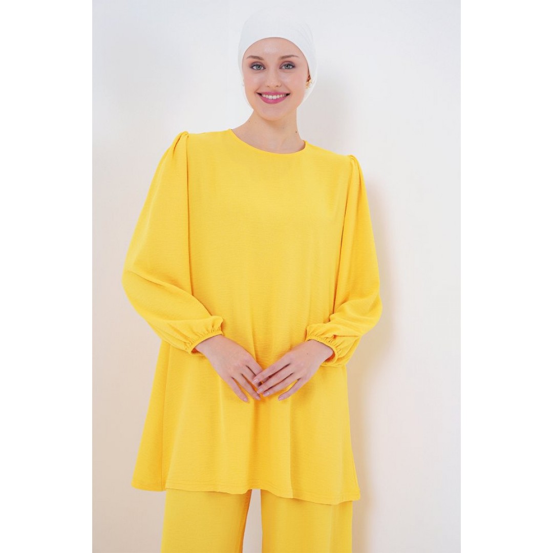 Ayrobin Tunik Pantolon Alt Üst Takım 6712 - Sarı 156618 Ayrobin Tunik Pantolon Alt Üst Takım 6712 - Sarı 156618