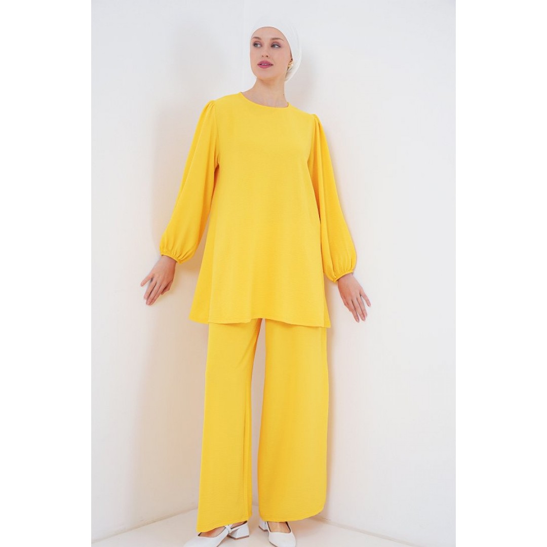 Ayrobin Tunik Pantolon Alt Üst Takım 6712 - Sarı 156618 Ayrobin Tunik Pantolon Alt Üst Takım 6712 - Sarı 156618