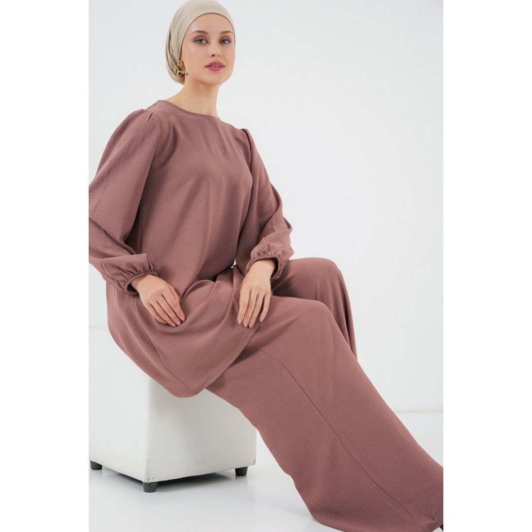 Ayrobin Tunik Pantolon Alt Üst Takım 6712 - Gül Kurusu 156622 Ayrobin Tunik Pantolon Alt Üst Takım 6712 - Gül Kurusu 156622