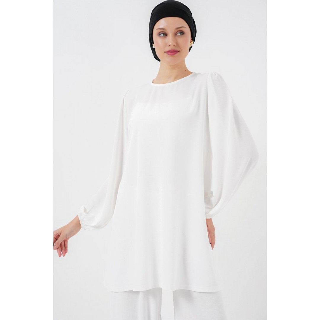 Ayrobin Tunik Pantolon Alt Üst Takım 6712 - Beyaz 156623 Ayrobin Tunik Pantolon Alt Üst Takım 6712 - Beyaz 156623