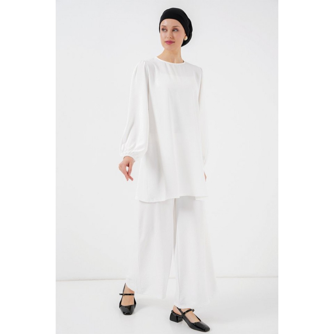 Ayrobin Tunik Pantolon Alt Üst Takım 6712 - Beyaz 156623 Ayrobin Tunik Pantolon Alt Üst Takım 6712 - Beyaz 156623