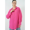 Çizgili Uzun Gömlek Tunik 5963 - Fuşya - 156632