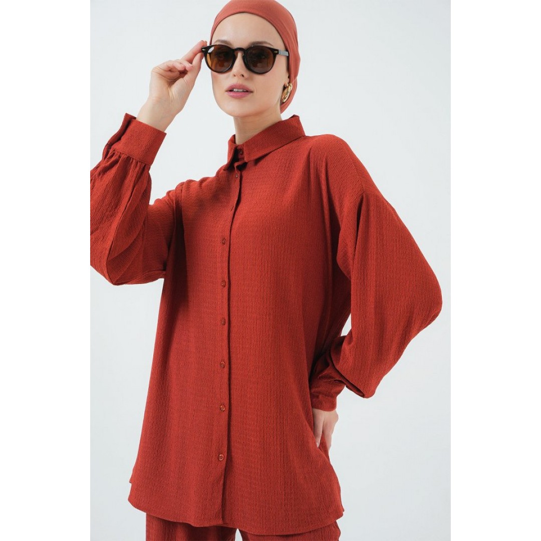 Örme Tesettür Alt Üst Takım 6711 - Kiremit - 156638 Örme Tesettür Alt Üst Takım 6711 - Kiremit - 156638