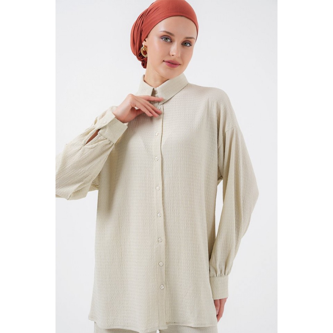 Örme Tesettür Alt Üst Takım 6711 - Taş - 156646 Örme Tesettür Alt Üst Takım 6711 - Taş - 156646