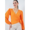 0441 Anvelop Örme Bluz - Turuncu 156773 0441 Anvelop Örme Bluz - Turuncu 156773