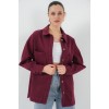 20192 Oversize Gabardin Gömlek Ceket - Bordo 156774 20192 Oversize Gabardin Gömlek Ceket - Bordo 156774