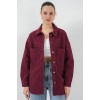 20192 Oversize Gabardin Gömlek Ceket - Bordo 156774 20192 Oversize Gabardin Gömlek Ceket - Bordo 156774