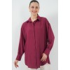 Çizgili Uzun Gömlek Tunik 5963 - Bordo 156776 Çizgili Uzun Gömlek Tunik 5963 - Bordo 156776